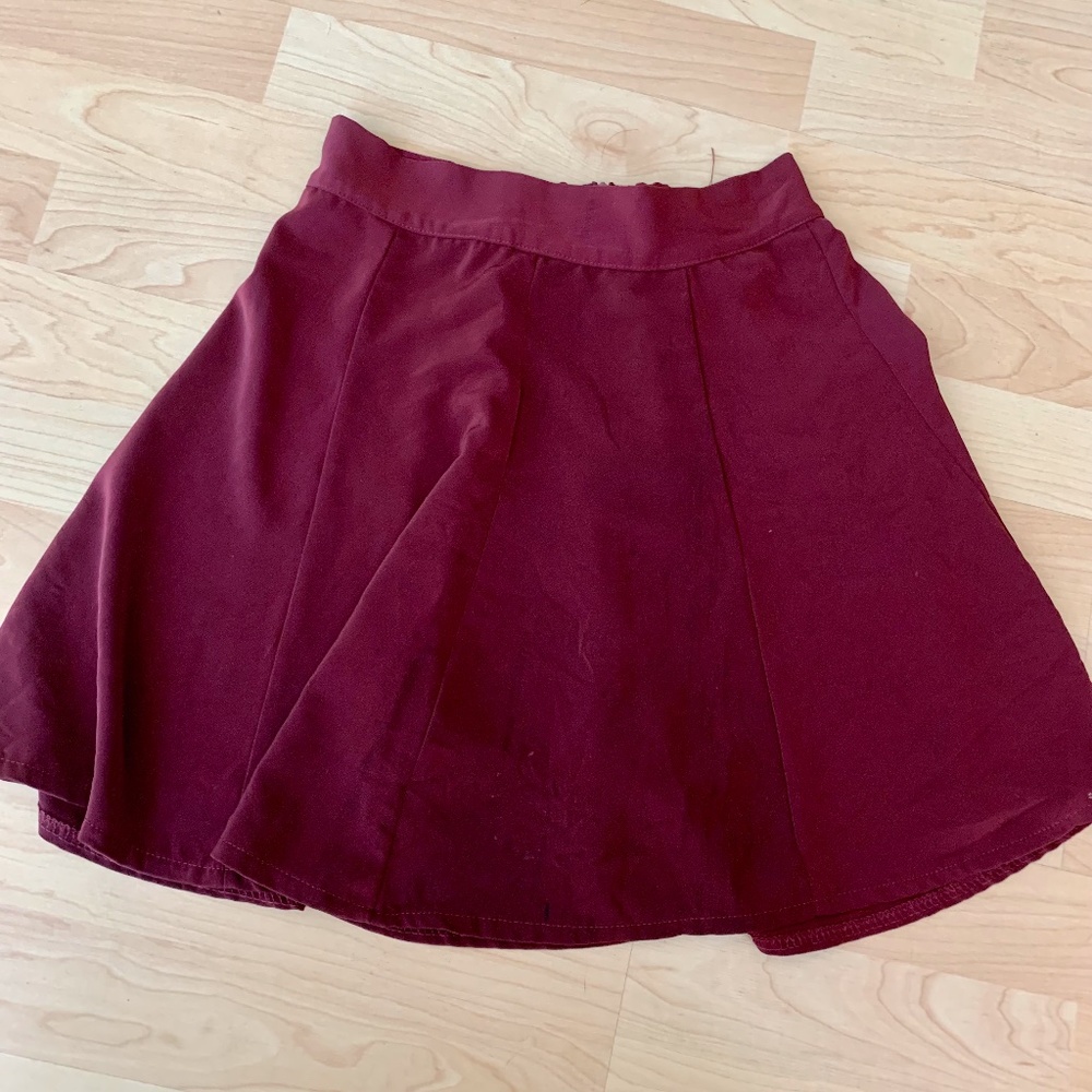 Brandy Melville Maroon Mini Skirt